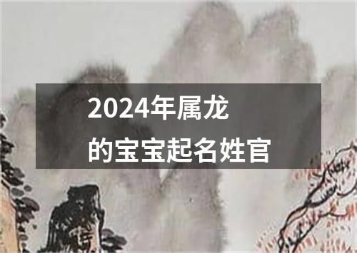 2024年属龙的宝宝起名姓官