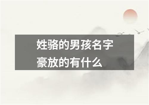 姓骆的男孩名字豪放的有什么