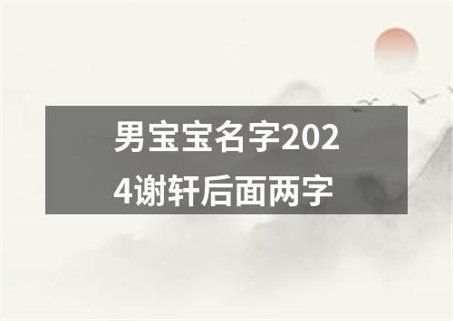 男宝宝名字2024谢轩后面两字