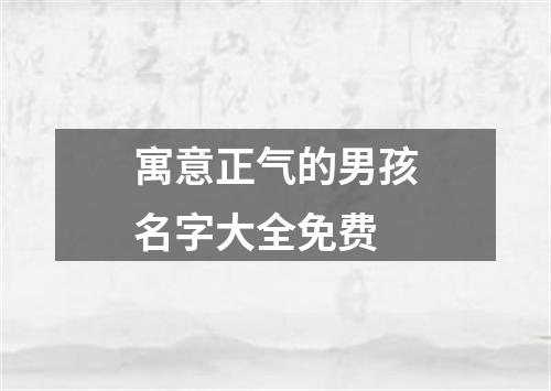 寓意正气的男孩名字大全免费