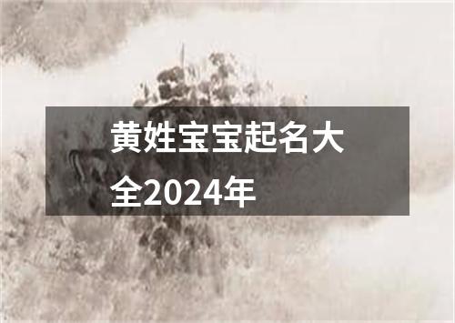 黄姓宝宝起名大全2024年