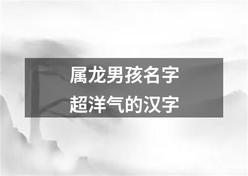 属龙男孩名字超洋气的汉字