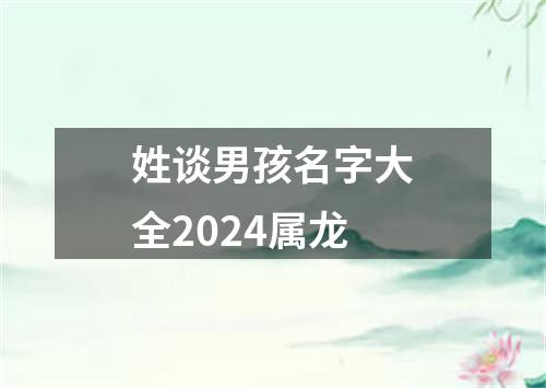 姓谈男孩名字大全2024属龙