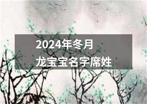 2024年冬月龙宝宝名字席姓