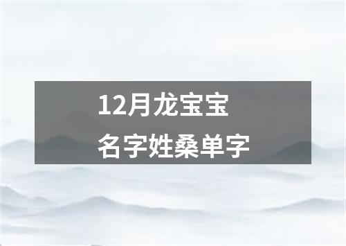 12月龙宝宝名字姓桑单字