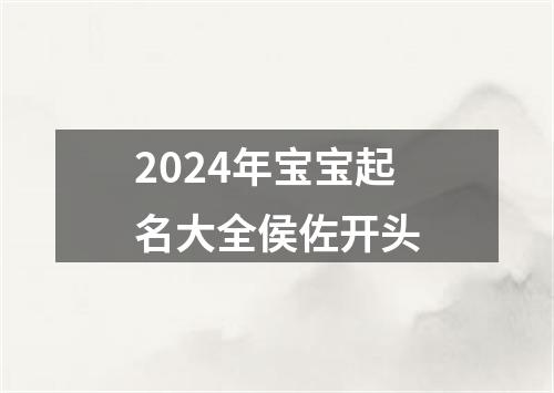 2024年宝宝起名大全侯佐开头