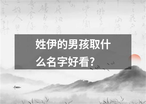 姓伊的男孩取什么名字好看?