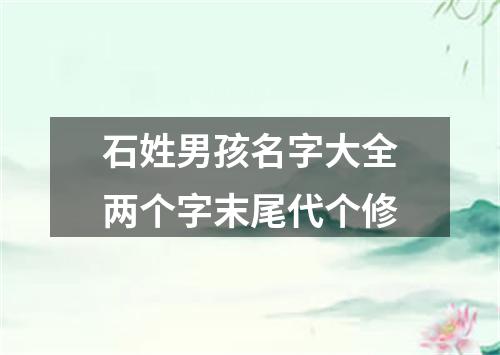 石姓男孩名字大全两个字末尾代个修