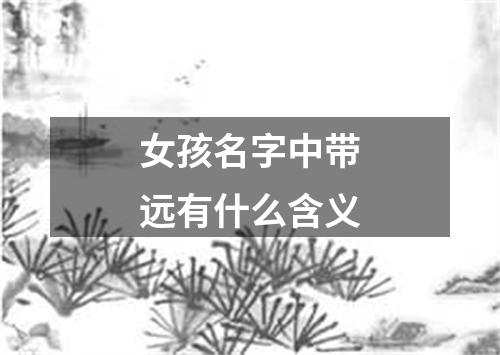 女孩名字中带远有什么含义