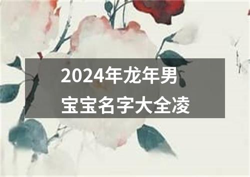 2024年龙年男宝宝名字大全凌