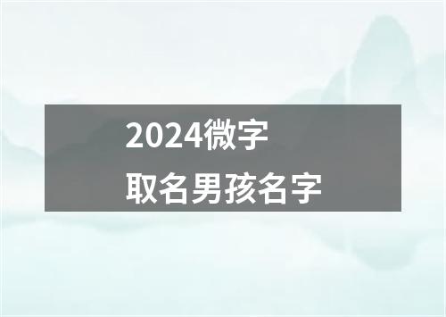 2024微字取名男孩名字