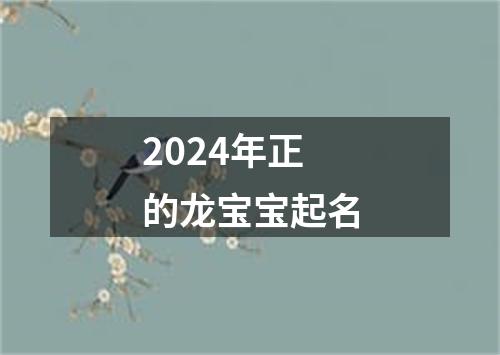 2024年正的龙宝宝起名