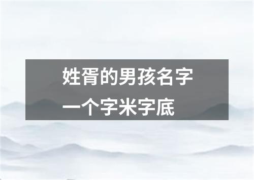 姓胥的男孩名字一个字米字底