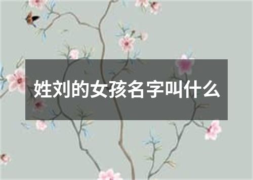 姓刘的女孩名字叫什么