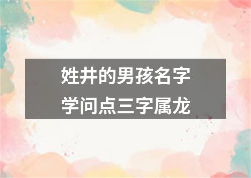 姓井的男孩名字学问点三字属龙