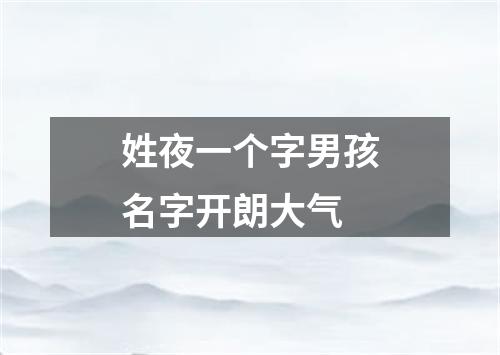 姓夜一个字男孩名字开朗大气