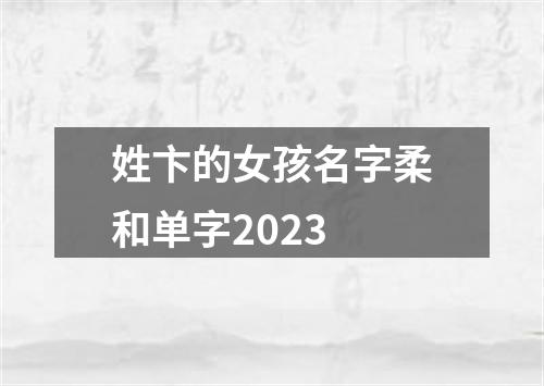 姓卞的女孩名字柔和单字2023