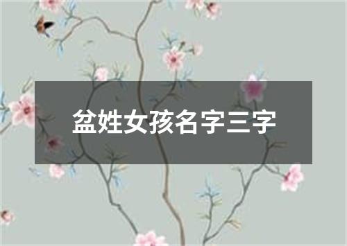 盆姓女孩名字三字