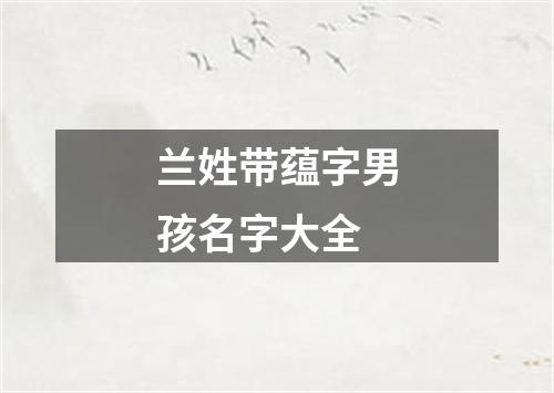 兰姓带蕴字男孩名字大全