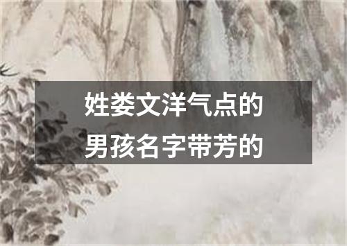 姓娄文洋气点的男孩名字带芳的