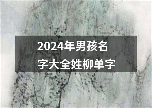 2024年男孩名字大全姓柳单字