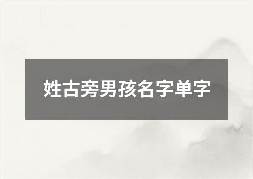 姓古旁男孩名字单字