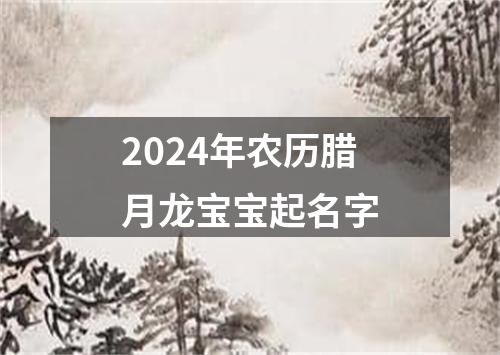 2024年农历腊月龙宝宝起名字