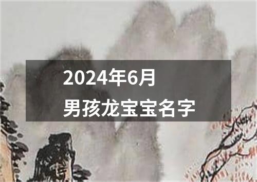 2024年6月男孩龙宝宝名字