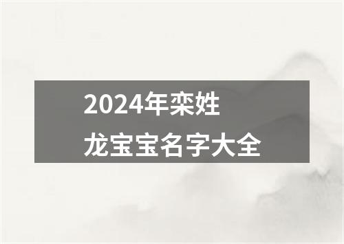 2024年栾姓龙宝宝名字大全