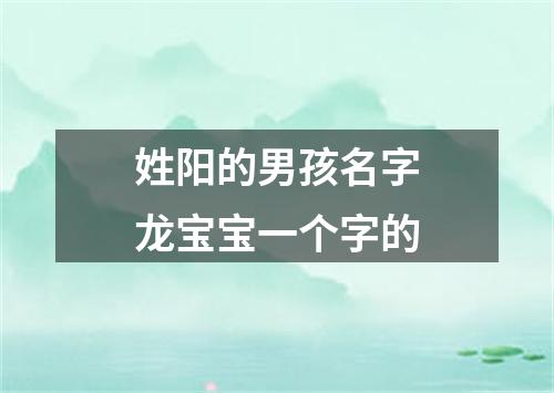 姓阳的男孩名字龙宝宝一个字的