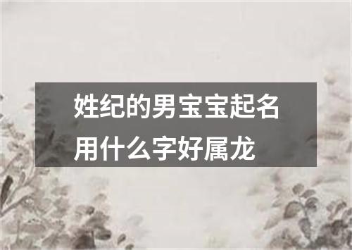 姓纪的男宝宝起名用什么字好属龙