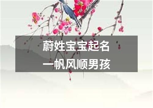 蔚姓宝宝起名一帆风顺男孩