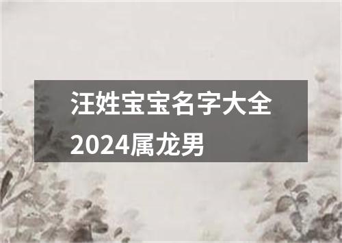 汪姓宝宝名字大全2024属龙男