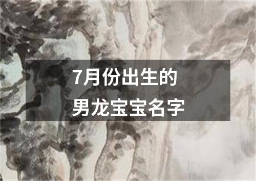 7月份出生的男龙宝宝名字