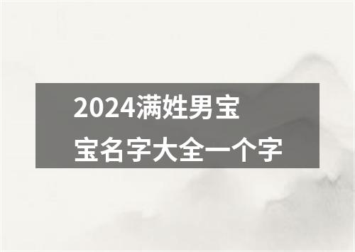 2024满姓男宝宝名字大全一个字