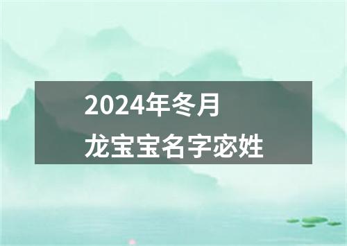 2024年冬月龙宝宝名字宓姓