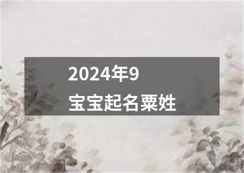 2024年9宝宝起名粟姓