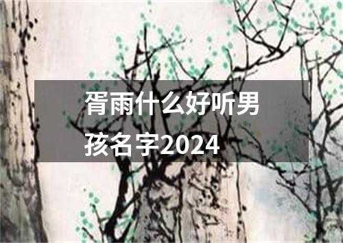 胥雨什么好听男孩名字2024