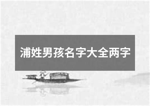 浦姓男孩名字大全两字