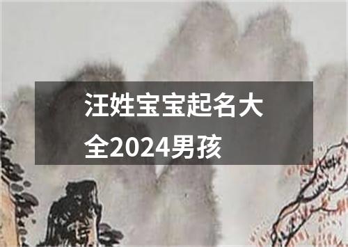 汪姓宝宝起名大全2024男孩