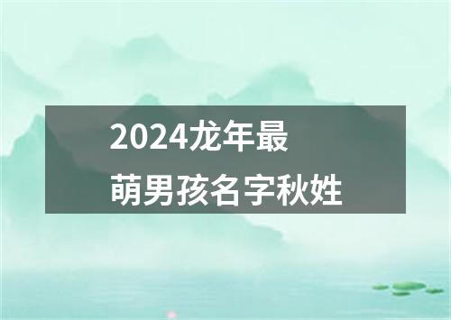 2024龙年最萌男孩名字秋姓