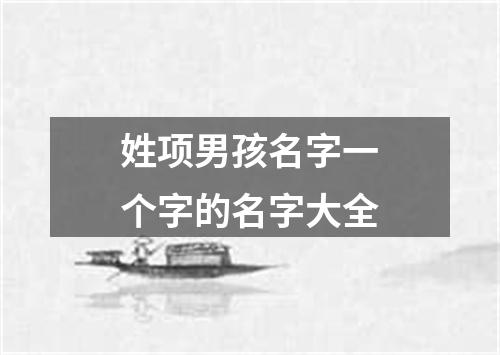 姓项男孩名字一个字的名字大全