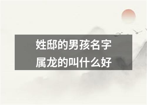 姓邸的男孩名字属龙的叫什么好