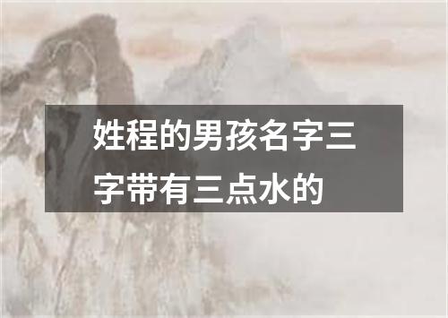 姓程的男孩名字三字带有三点水的