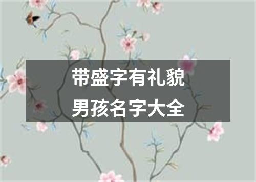 带盛字有礼貌男孩名字大全