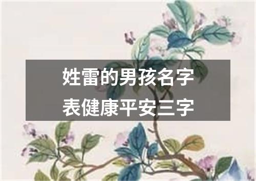 姓雷的男孩名字表健康平安三字