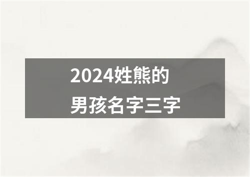 2024姓熊的男孩名字三字