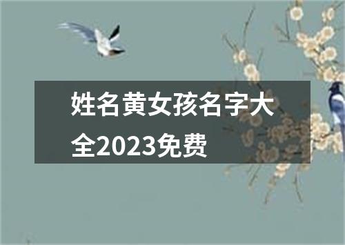 姓名黄女孩名字大全2023免费