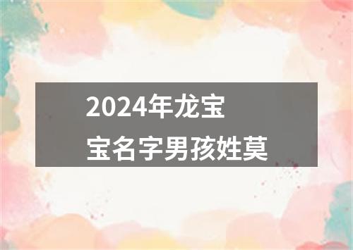 2024年龙宝宝名字男孩姓莫