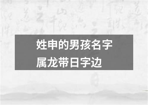 姓申的男孩名字属龙带日字边